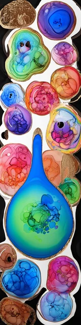 Free abstract bookmark featuring a blue drop design